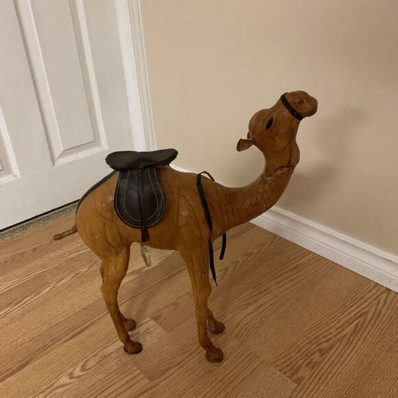 3 Moroccan Handcrafted Leather Camel Set Small Medium and Large - Picture 7 of 10